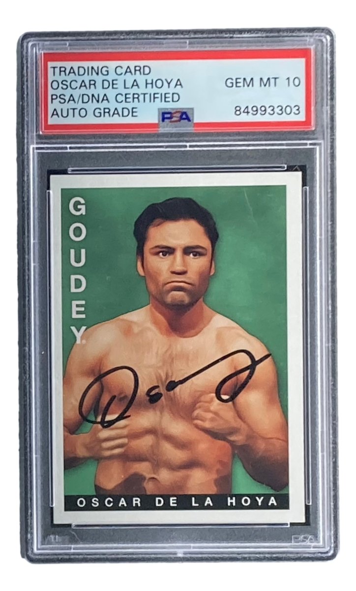 Oscar De La Hoya Autographed 2015 UD Goodwin Champions #27 Baseball Card - PSA/DNA Certified Gem Mint 10 - Perfect for Sports Memorabilia Collections & Boxing Fan Displays