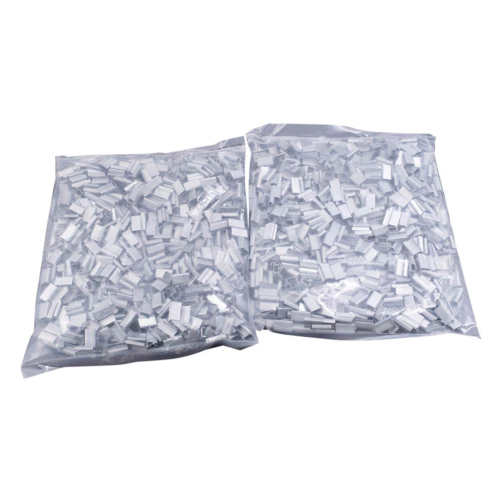 Brock Metal Poly Strapping Seal - 1/2 Inch Opening - 2000 PC - Heavy-Duty Packaging Seals for Shipping, Bundling & Securing Pallets