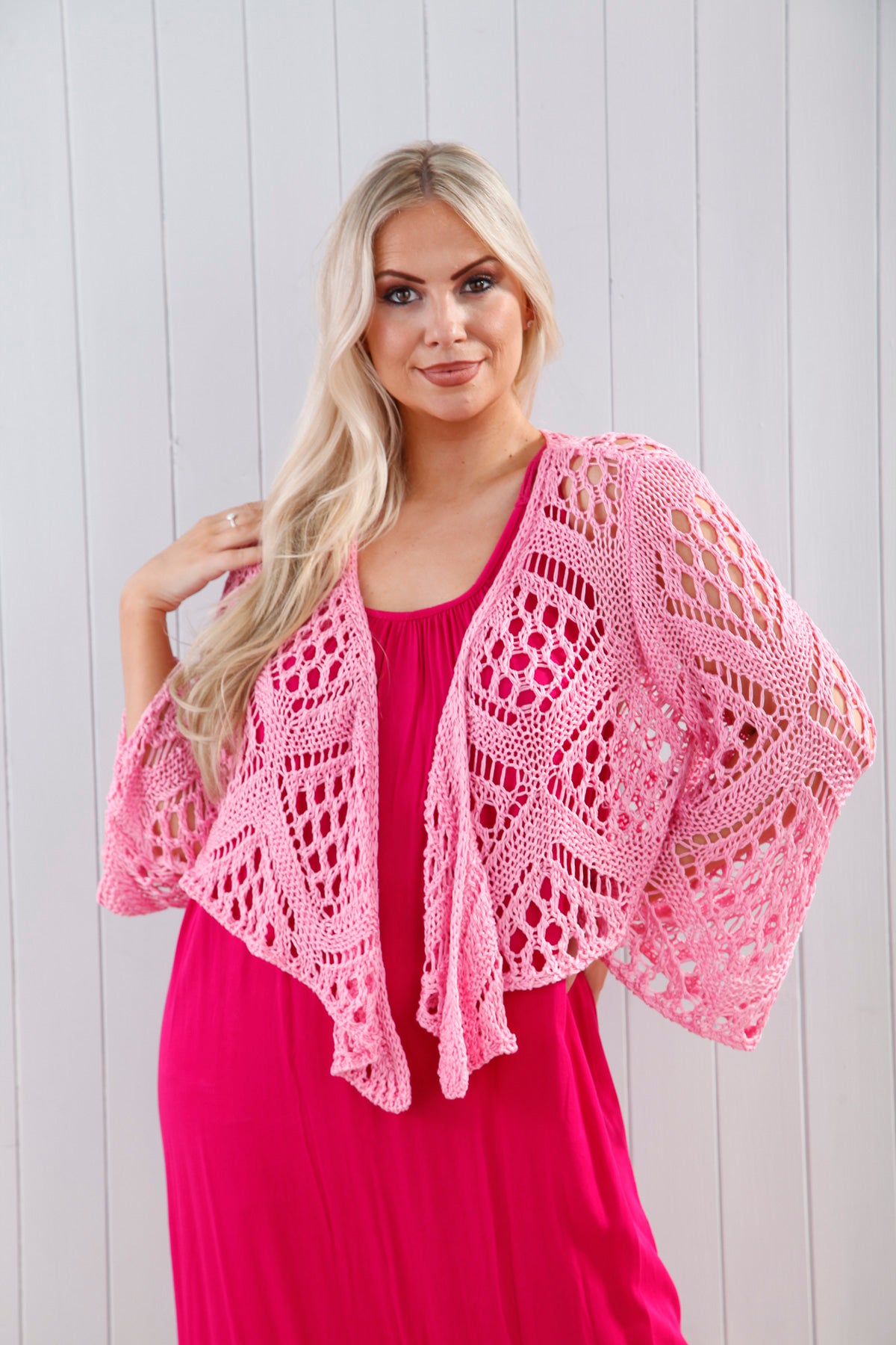 Orlena Women's Cardigan Sweater - Soft Candy Pink Knit Open Front Long Sleeve Wrap Cover Up for Fall & Winter | Perfect for Office, Date Night & Casual Outfits