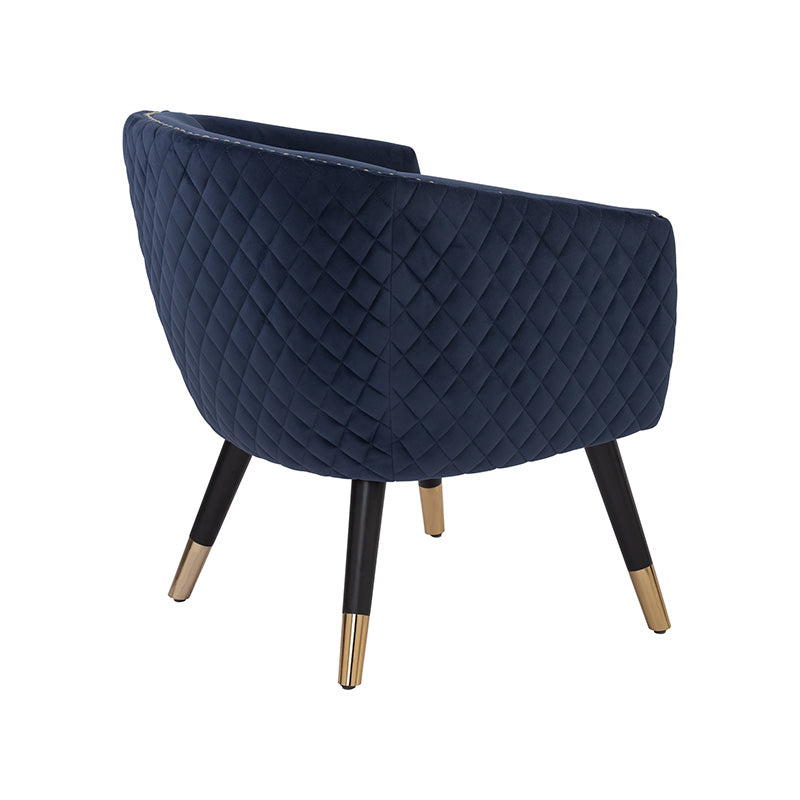 DENIZ Lounge Chair - Navy Blue Modern Accent Chair for Living Room, Bedroom, or Office - Comfortable Reading & Relaxing Chair with Sturdy Frame