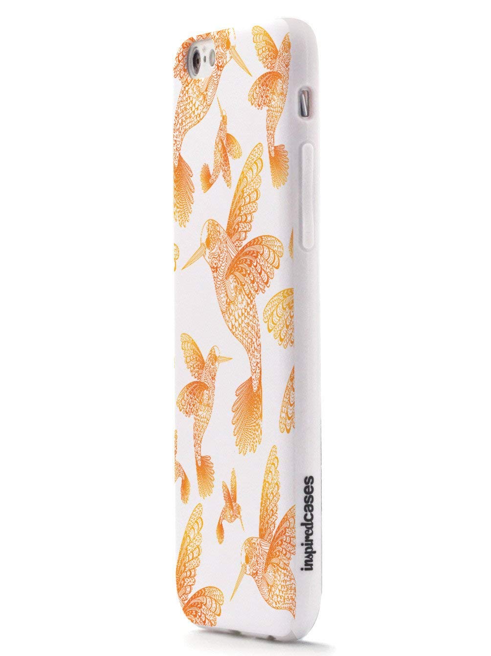 Inspired Cases - Premium 3D Textured Protective Phone Case Compatible with Apple iPhone 11 Pro - Zentangle Hummingbirds Design in Orange - Perfect for Daily Use, Travel & Outdoor Activities