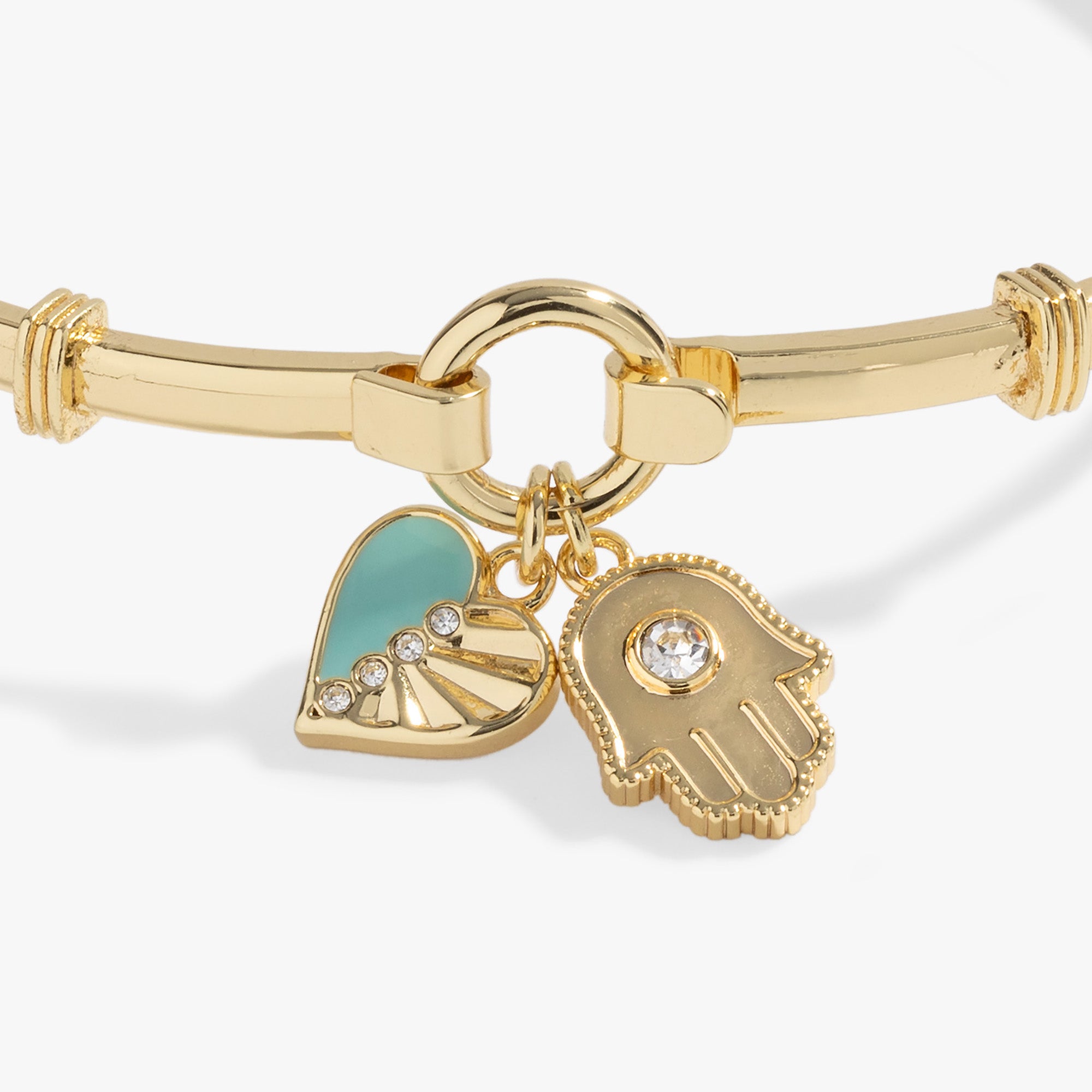 Hamsa and Heart Charm Bracelet for Women - Hand of Fatima Evil Eye Protection Jewelry - Perfect for Gifts, Meditation, and Spiritual Healing