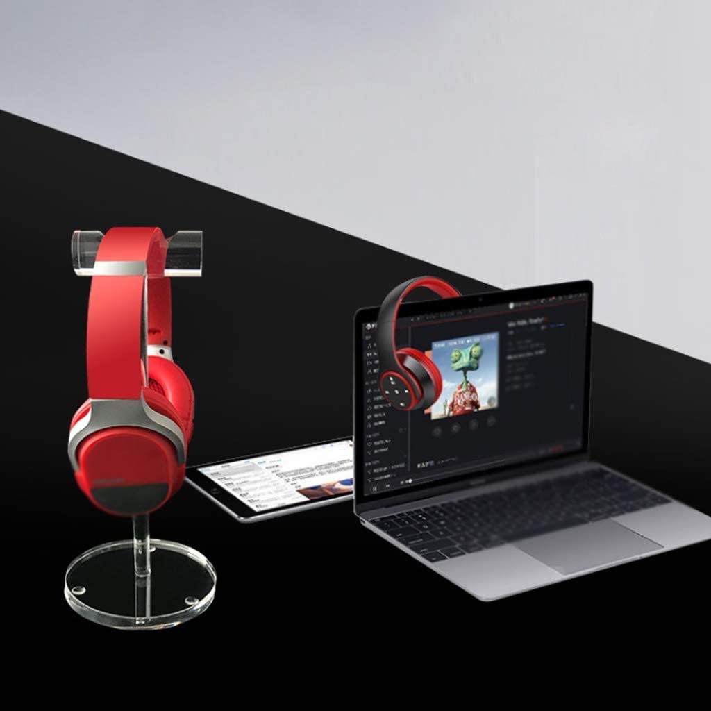 Universal Acrylic Headphone Stand Holder - Clear Earphone Display Rack & Desk Organizer (12x27.5cm) - Perfect for Gaming Setups, Home Office & Workspace Accessories