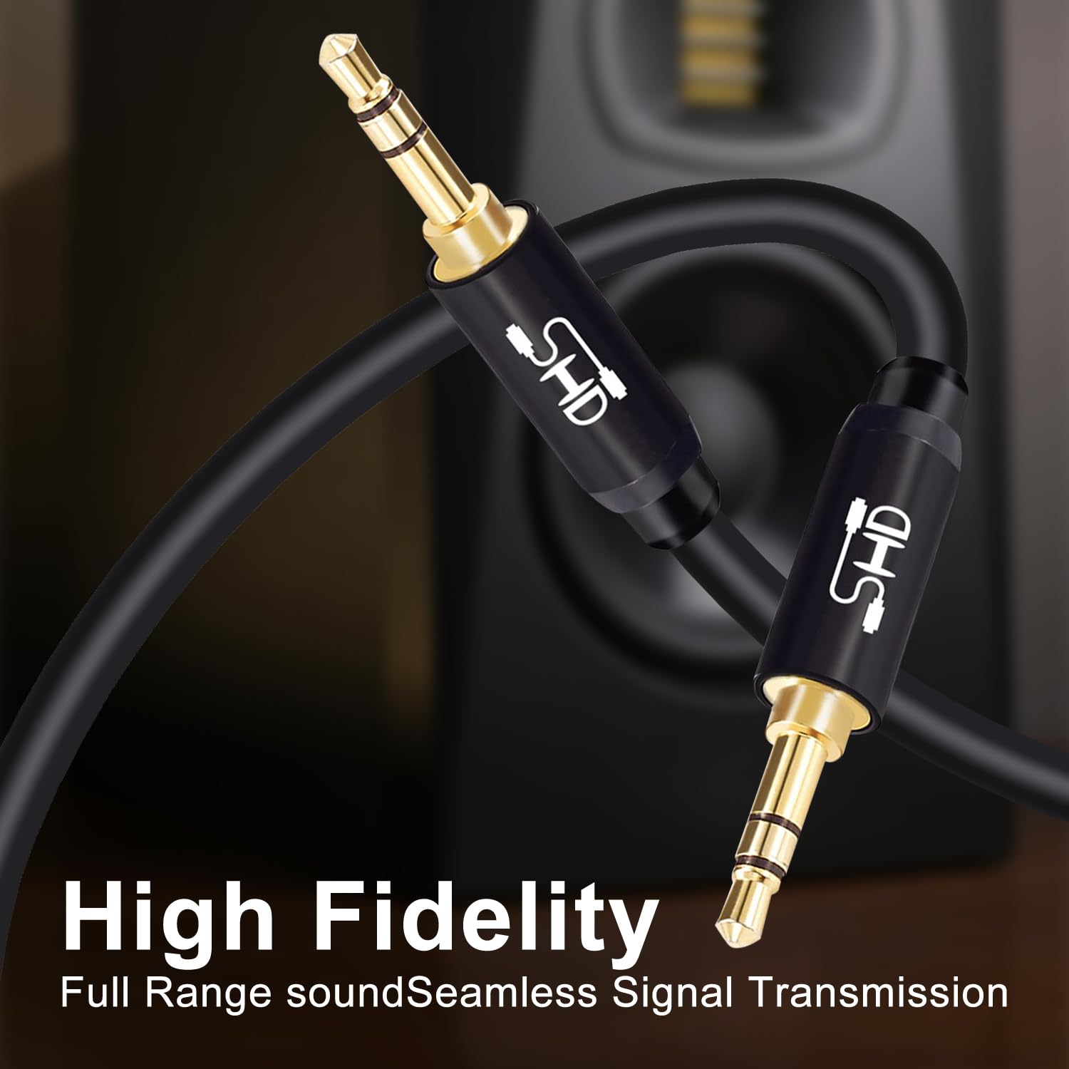 Premium 3.5mm Aux Cable for Car Audio - Gold Plated Stereo Auxiliary Cord with Dual Shielding (3 Feet) - Perfect for Car Sound Systems, Home Speakers & Portable Devices