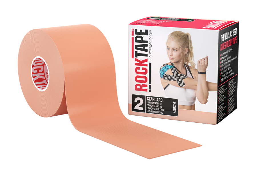 RockTape STD Black & Beige Kinesiology Tape - Premium Elastic Sports Tape for Pain Relief, Muscle Support & Recovery - Ideal for Athletes, Runners & Physical Therapy