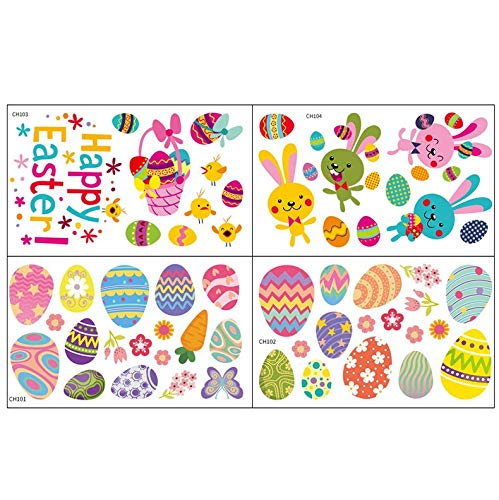 Cartoon Easter Wall Stickers for Kids - Bunny & Chick Window Decals, Living Room Home Decor for Easter Celebrations & Children's Playroom