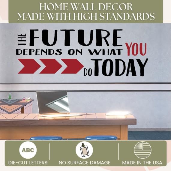 Motivational Wall Sticker Decal - Future Depends on You (33x11 Inch) for Home & Office