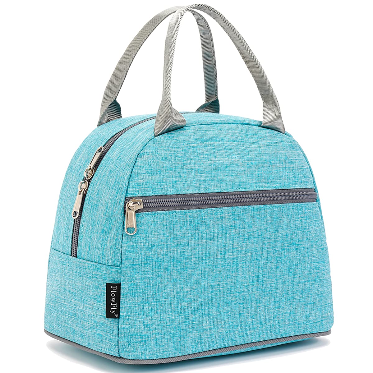 FlowFly Insulated Lunch Cooler Bag for Women & Men - Reusable Tote Lunch Organizer with Handle, Leakproof & Thermal, Perfect for Work, School, Picnics - Sea Blue