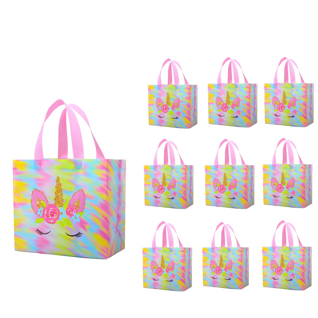 Vibrant Unicorn Gift Bags with Handles - Perfect for Birthday Parties, Baby Showers & Candy Favors | Unicorn-Themed Party Supplies for Kids & Girls