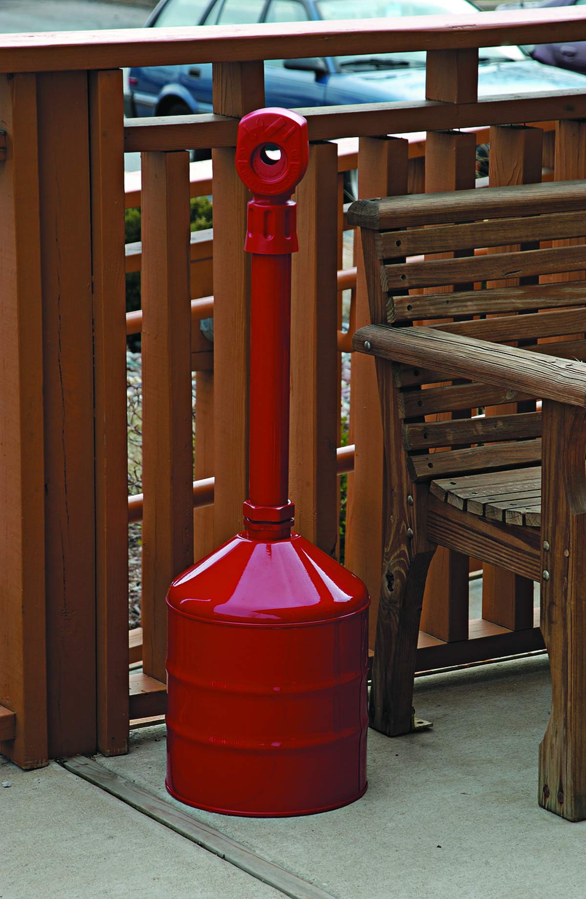 Justrite 26811R Heavy Duty Steel Cigarette Butt Receptacle - 5 Gallon Capacity, 11.5