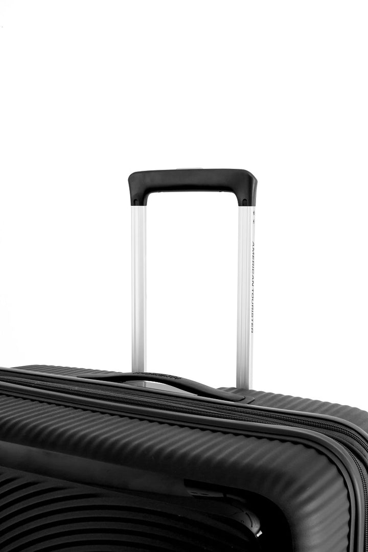 American Tourister Curio 2.0 69cm Medium Check-In Luggage Suitcase - Black | Carry-On Spinner Bag for Business Travel & Vacations