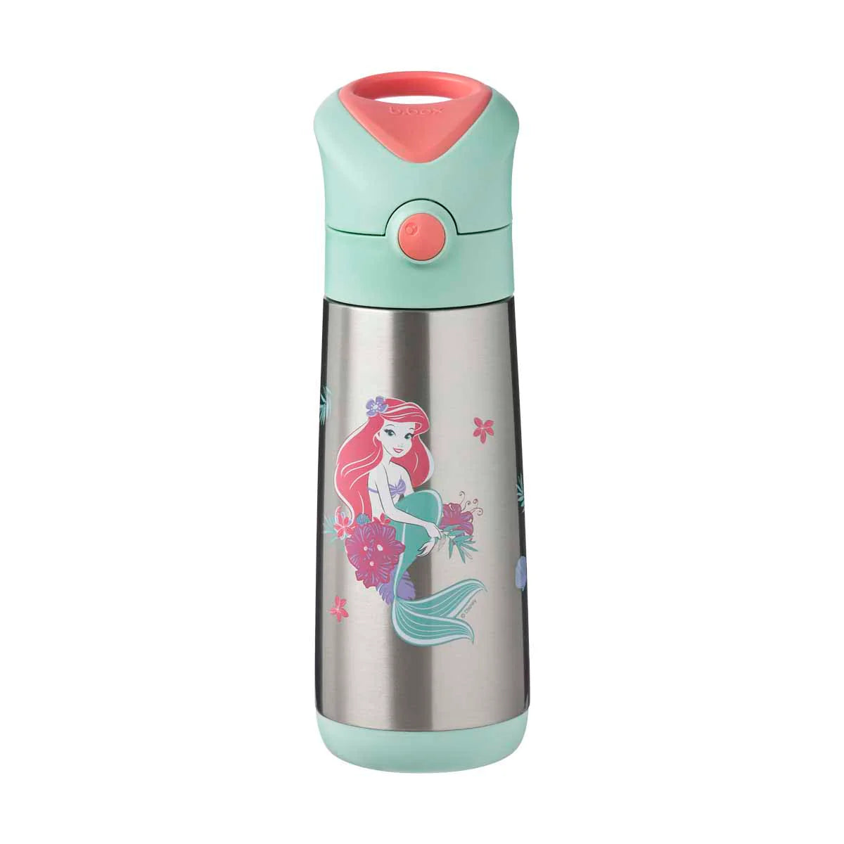 b.box Insulated Stainless Steel Drink Bottle 500ml - Little Mermaid Design - Leakproof & BPA-Free - Perfect for School, Travel & Outdoor Activities