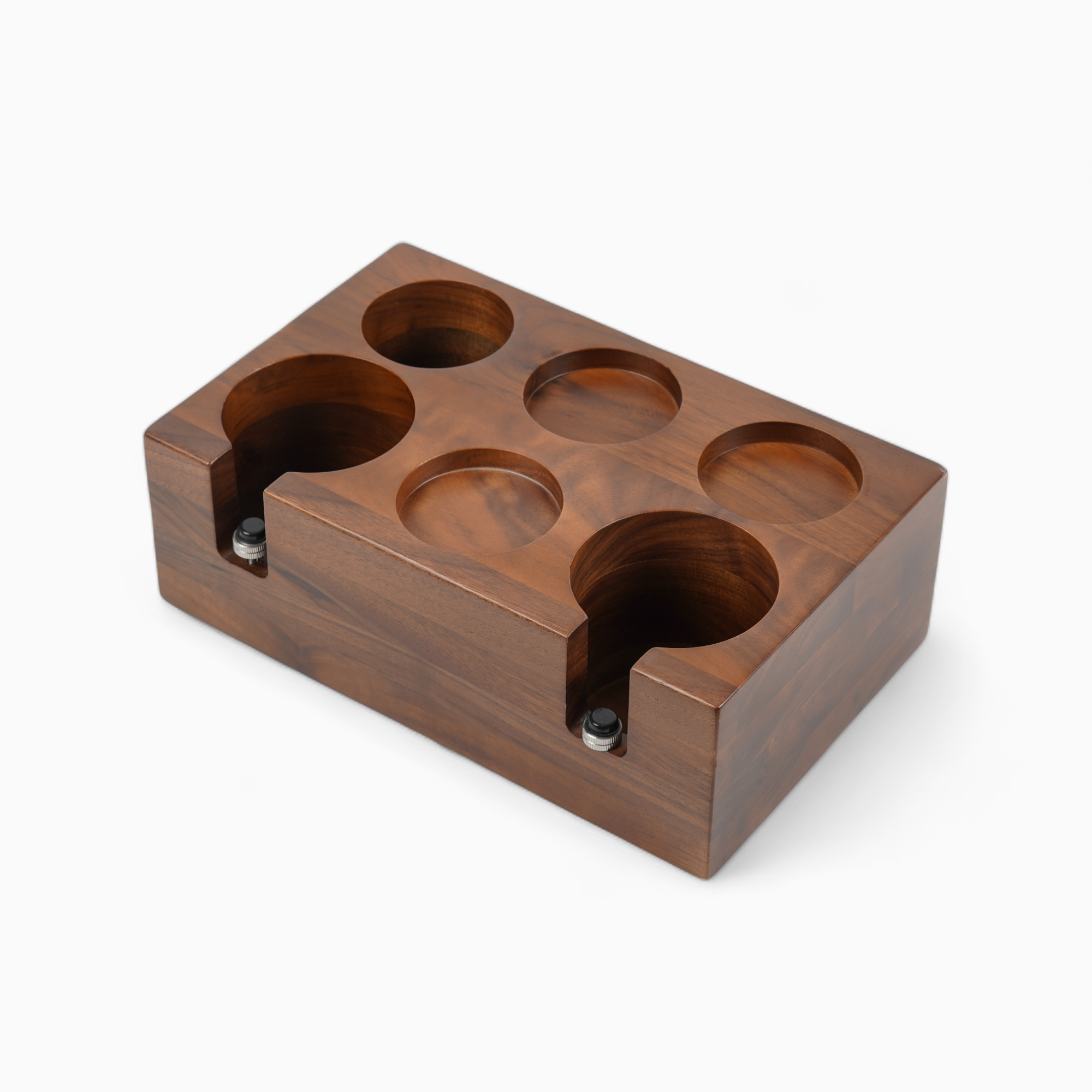 Premium Walnut Wood Barista Organizer Box - Coffee Accessories Storage for Espresso Tools, Portafilters & Tamper - Perfect for Home Baristas & Coffee Shops