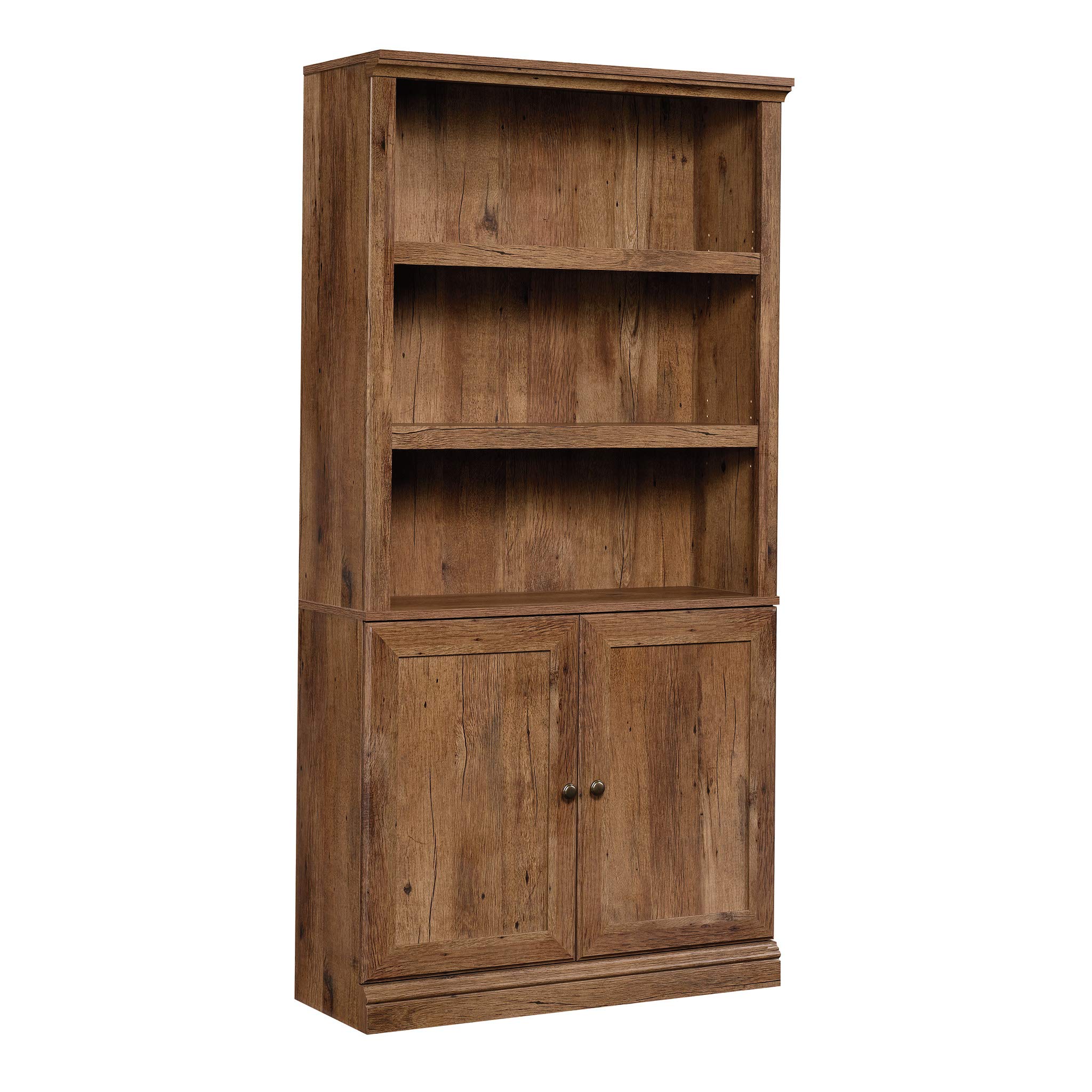 Sauder Select Vintage Oak Bookcase with Doors, Adjustable Shelves & Storage - Perfect for Home Library, Office, or Living Room Organization