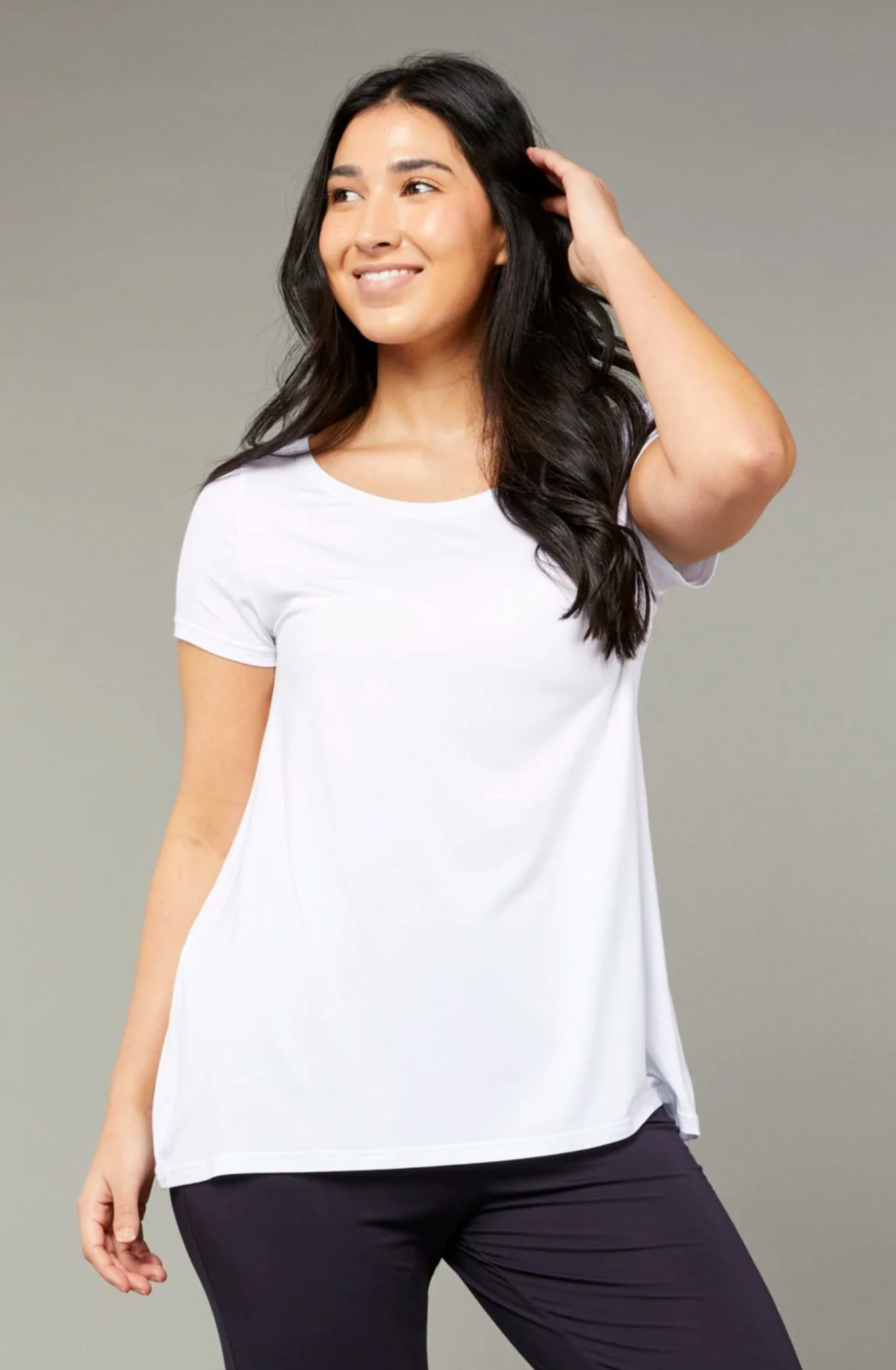 Premium Micromodal Swing Tee - Soft & Breathable Women's T-Shirt for Casual Wear, Yoga & Lounge