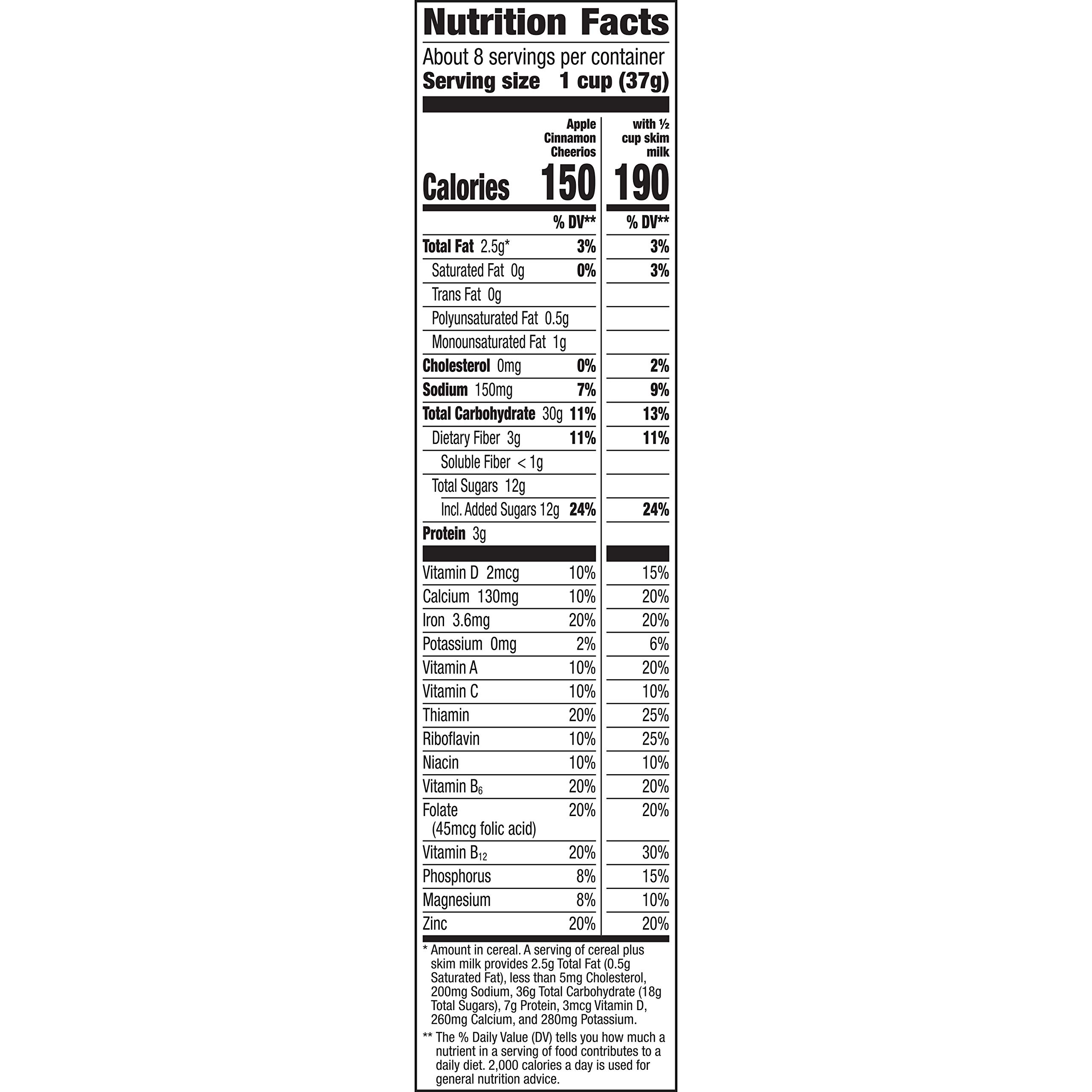 Apple Cinnamon Cheerios Cereal - Gluten Free Breakfast Cereal, 11 oz (Pack of 1) - Healthy Morning Meal & Snack for Kids & Adults