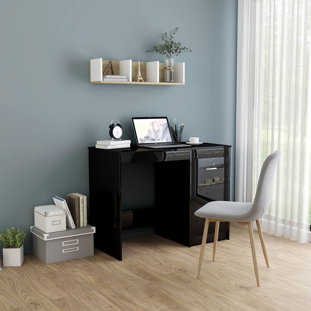 Modern Home Office Desk with Storage - 39.4