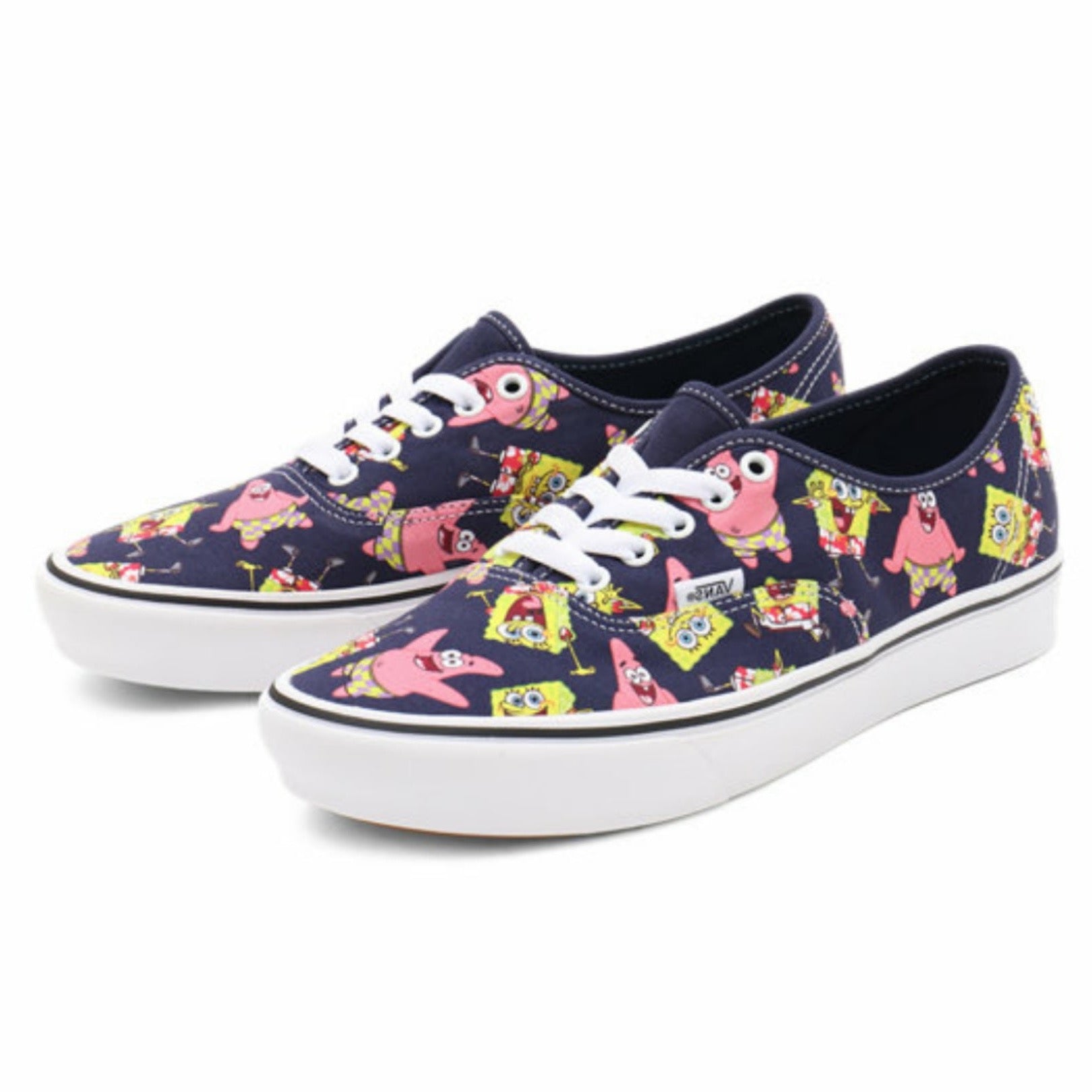 Spongebob Squarepants x Vans Comfycush Authentic Aloha Sneakers - Lightweight Comfortable Slip-On Shoes for Men & Women - Perfect for Casual Wear, Beach Outings, and Summer Fashion