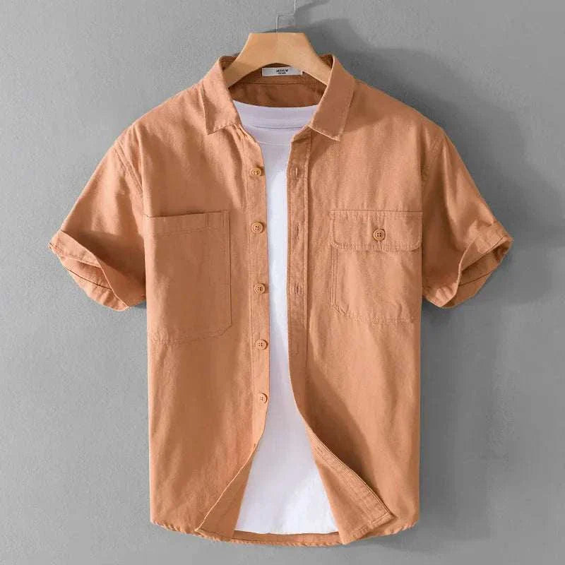 Premium Men's Short Sleeve Summer Shirt - Breathable Cotton Casual T-Shirt for Outdoor Activities, Travel & Daily Wear