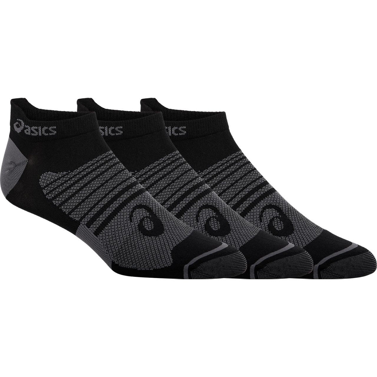ASICS Men's Quick Lyte Plus Athletic Socks 3-Pack - Performance Black/Grey - Breathable Running Socks for Gym, Sports & Everyday Comfort