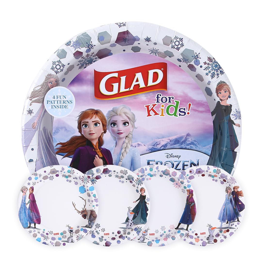 Disney Frozen Anna & Elsa Paper Plates for Kids - 40 Count 8.5