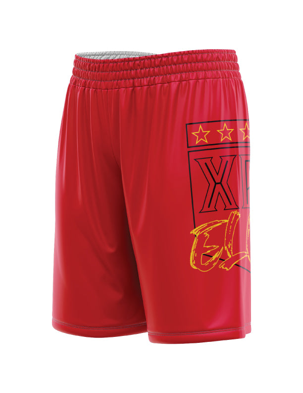 XPC Elite Red Gaming Shorts for Men - Breathable & Comfortable Athletic Shorts for Running, Workout, and Casual Wear