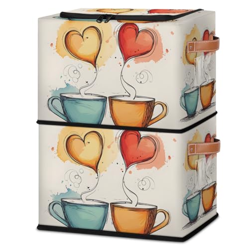 Watercolor Heart Cups