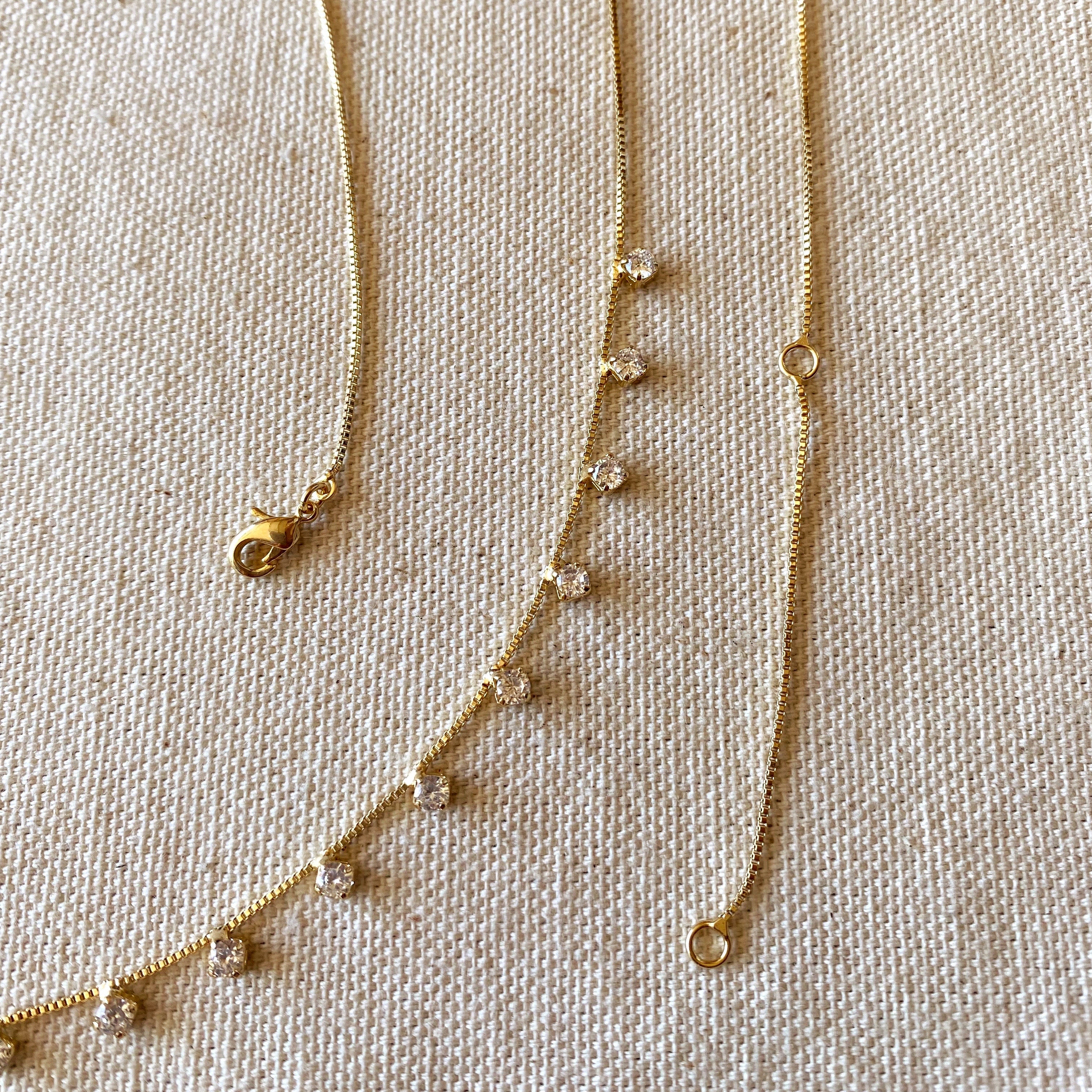 18k Gold Filled Belly Chain with Cubic Zirconia Stones - Elegant Body Jewelry for Women, Perfect for Beach, Festival, and Party Wear