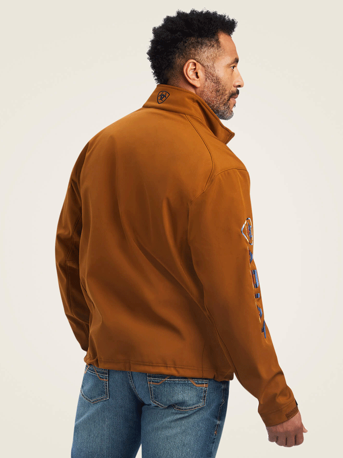 Ariat Men's Logo 2.0 Softshell Jacket - Waterproof Windbreaker for Outdoor Activities - Chestnut Brown for Hiking, Camping & Casual Wear