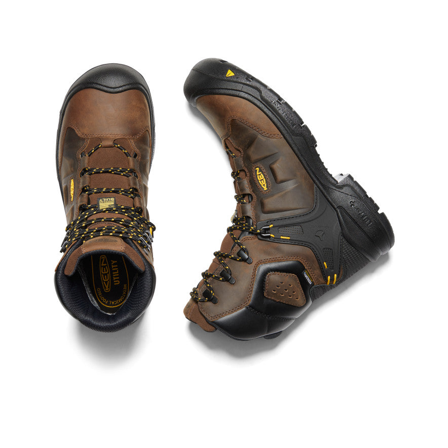 **Men's Dover 8 Waterproof Work Boot with Carbon Toe - Dark Earth/Black - Durable & Comfortable for Construction, Hiking & Outdoor Work**