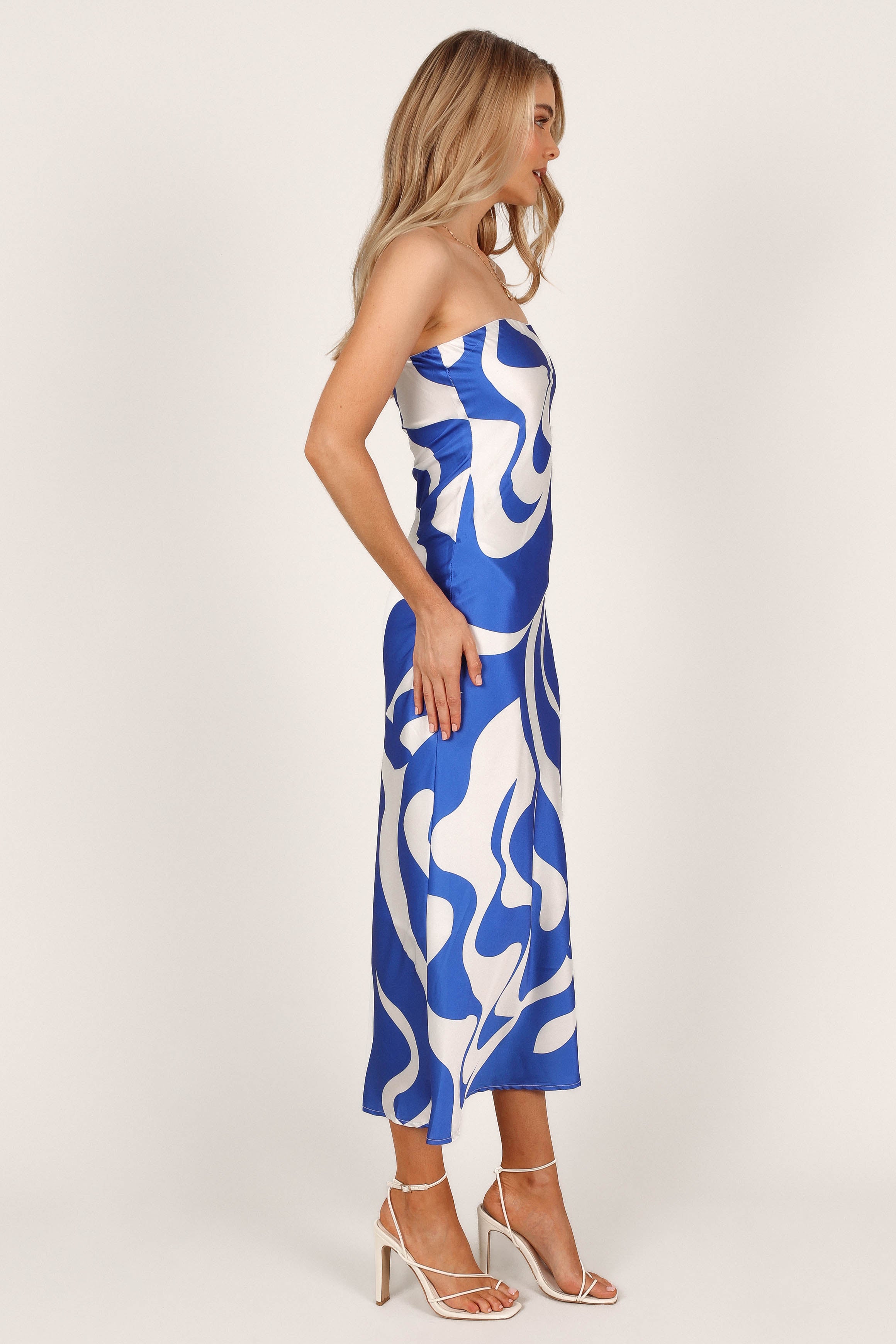 Angel Dress - Blue Swirl Flowy Maxi Dress for Women | Elegant Boho Beach Wedding Party Dress | Perfect for Summer Vacations & Special Occasions