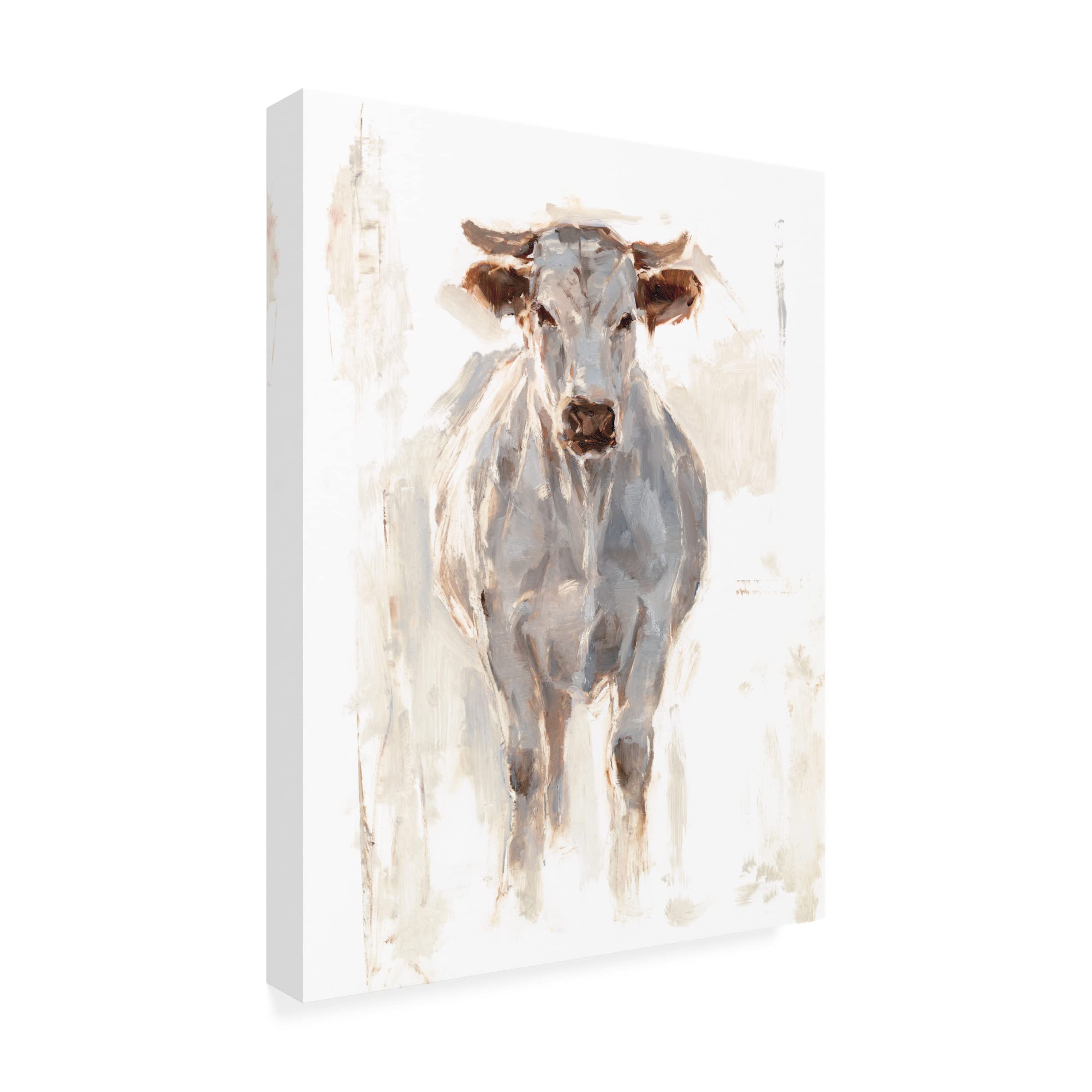 Ethan Harper 'Sunlit Cows I' Canvas Wall Art Print - Farmhouse Animal Painting for Living Room, Bedroom & Office Decor