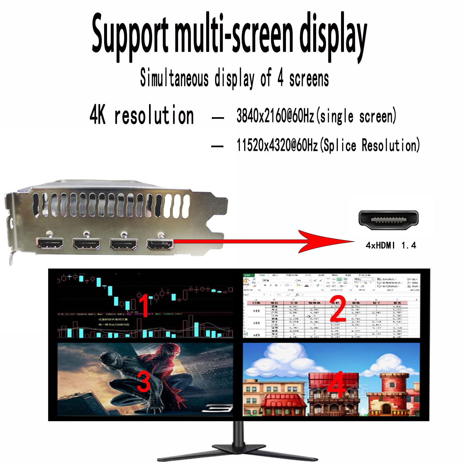 AMD Radeon RX 560 4GB GDDR5 Graphics Card - 128-bit, 6 HDMI Ports, PCI Express 3.0 x16, DirectX 12 Support, Low-Profile Design for Gaming PCs & Multi-Monitor Setups - Perfect for Esports, Video Editing & 4K Streaming