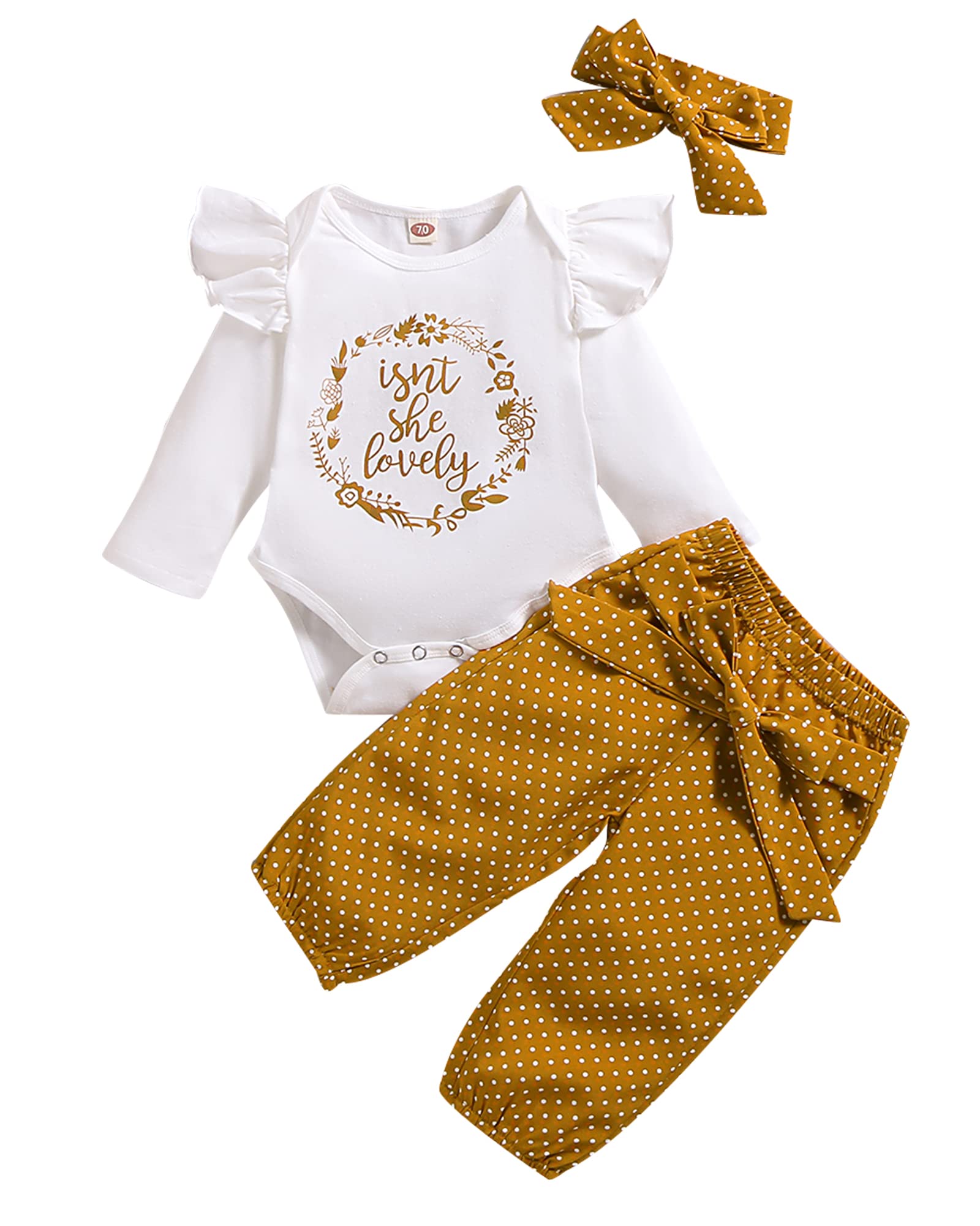 Cute Baby Girl Clothes Set - Newborn Long Sleeve Romper & Pants Outfit for Fall/Winter | Soft Infant Clothing for Photo Shoots, Family Gatherings & Daily Wear
