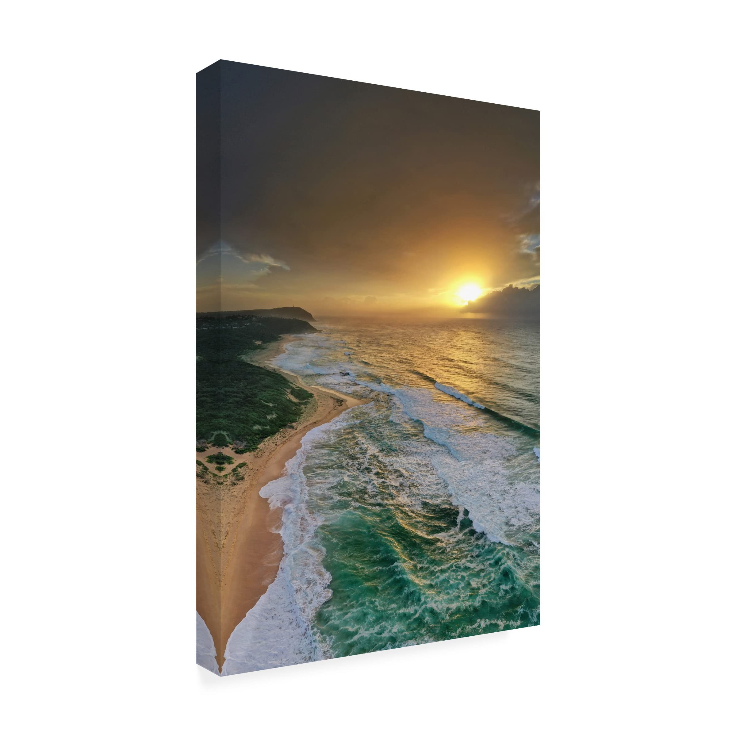 Trademark Fine Art 'Wamberal Beach Sunrise' Canvas Print by Beata Czyzowska Young - Stunning Coastal Wall Decor for Living Room, Bedroom & Office
