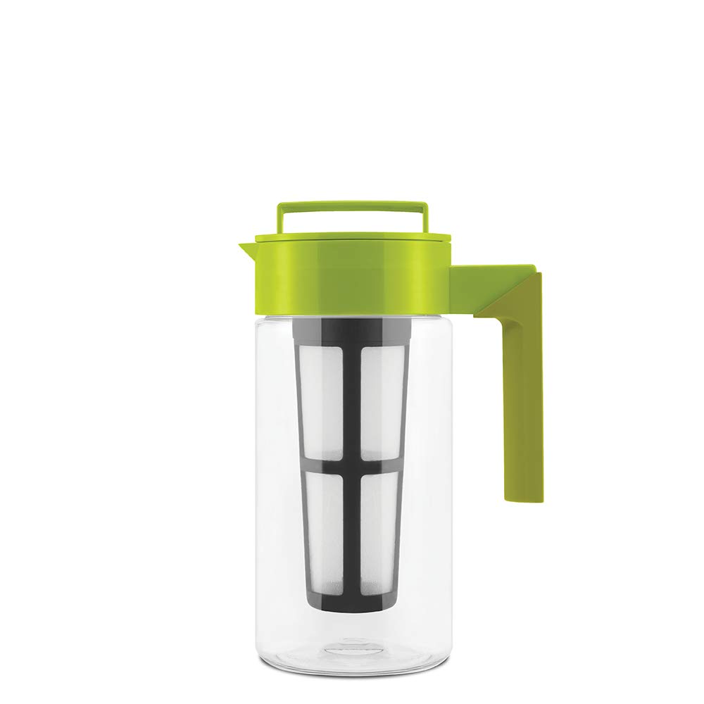 Takeya Premium Iced Tea Maker with Patented Flash Chill Technology | 1 Quart BPA-Free Pitcher | Made in USA | Avocado Green | Perfect for Home, Office & Outdoor Use