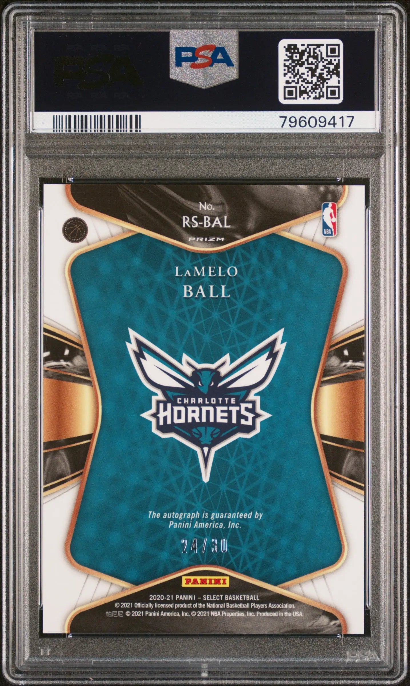 2020 Panini Select Rookie Signatures Lamelo Ball PSA 10 Neon Orange Pulsar 24/30 - Rare Basketball Trading Card for Collectors & Investors - Perfect for Sports Memorabilia Displays & Investment Portfolios
