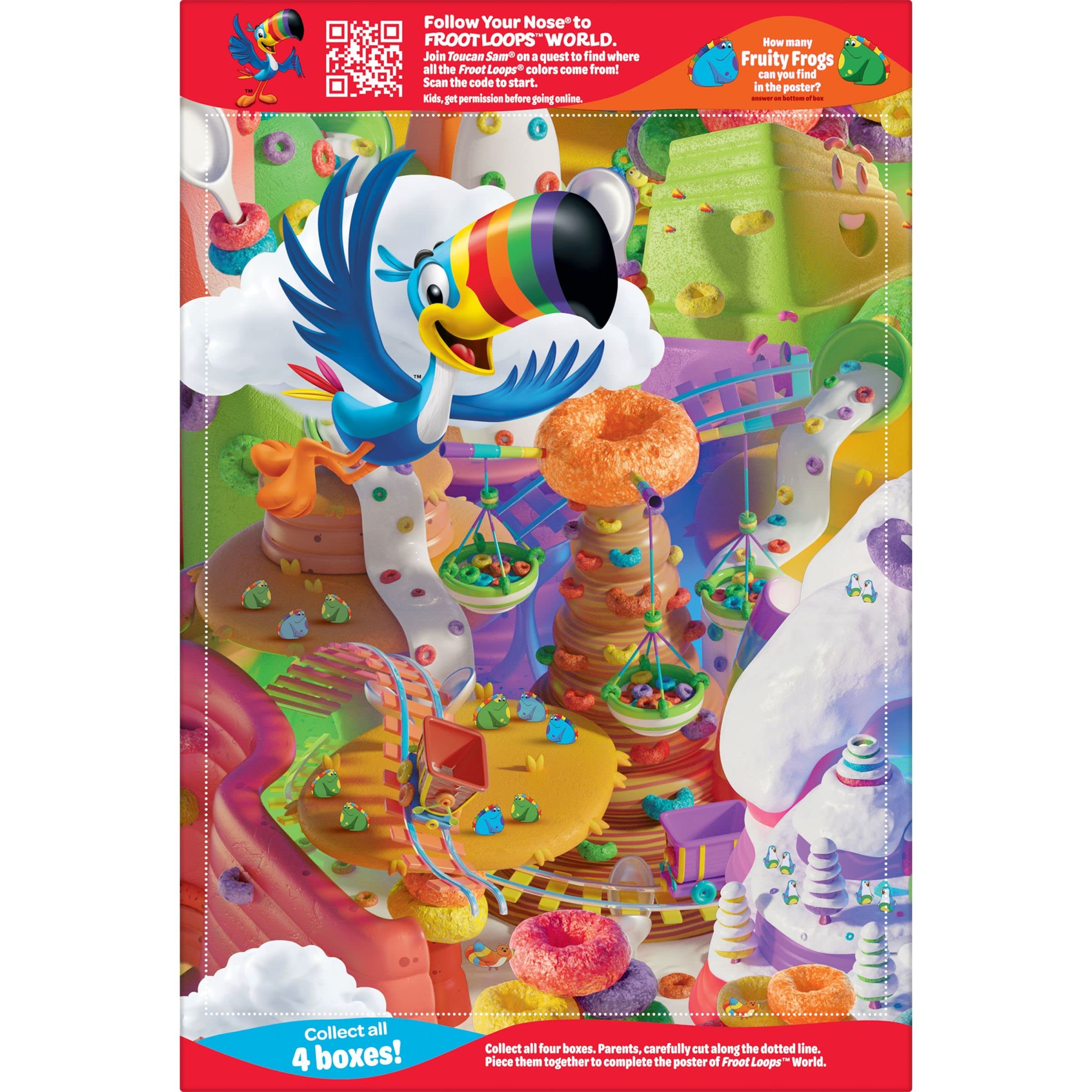 Kellogg's Froot Loops Breakfast Cereal - Fruit Flavored Vitamin C Cereal, 10.1oz Box | Great for Kids' Breakfast, School Snacks & Family Morning Meals