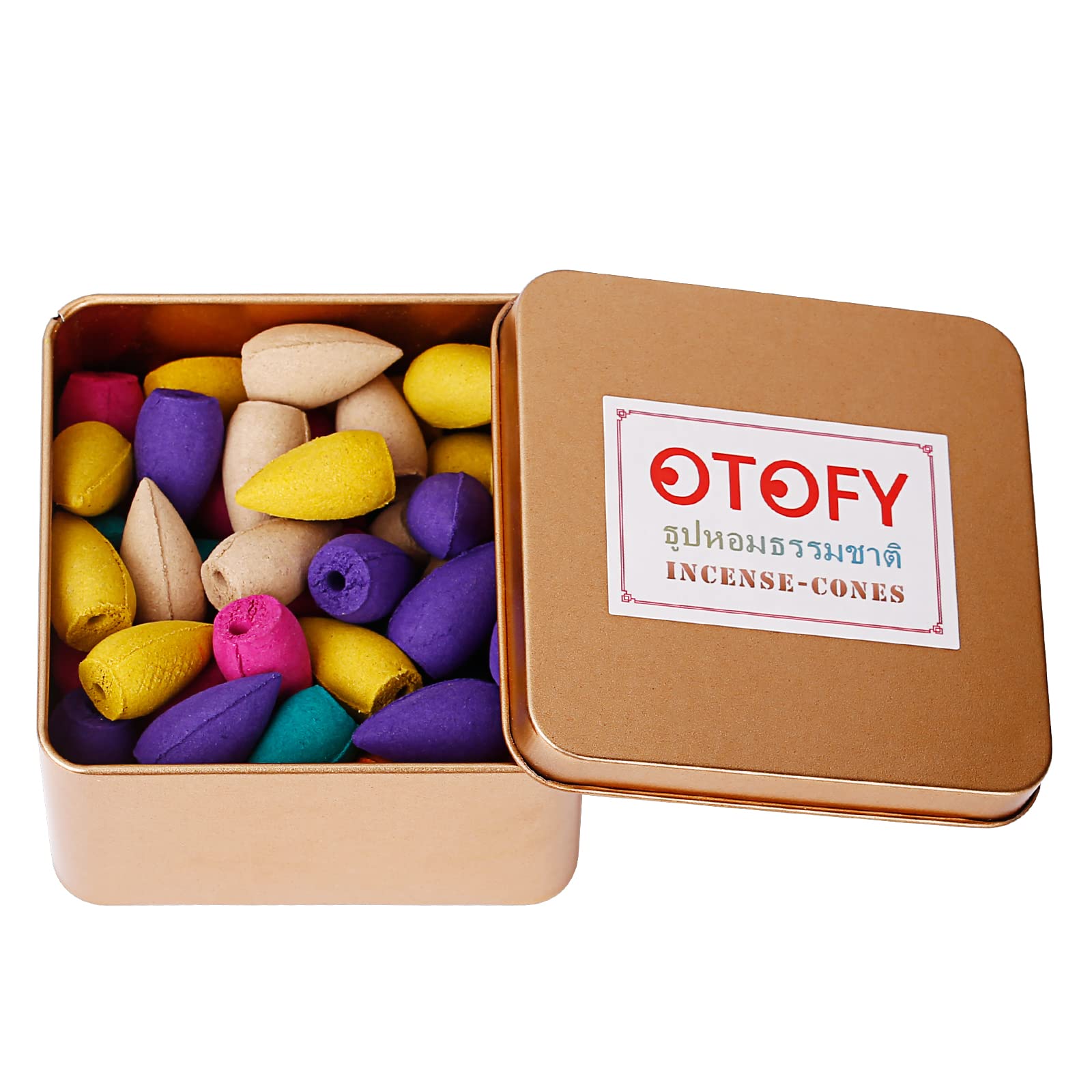 OTOFY 70 PCS Backflow Incense Cones - Waterfall Jasmine, Osmanthus, Lavender, Green Tea, Rose & Sandalwood Aromatherapy Sticks | Natural Scented Cones for Home, Meditation & Kitchen Fountain | Relaxing Fragrance for Stress Relief & Aromatherapy