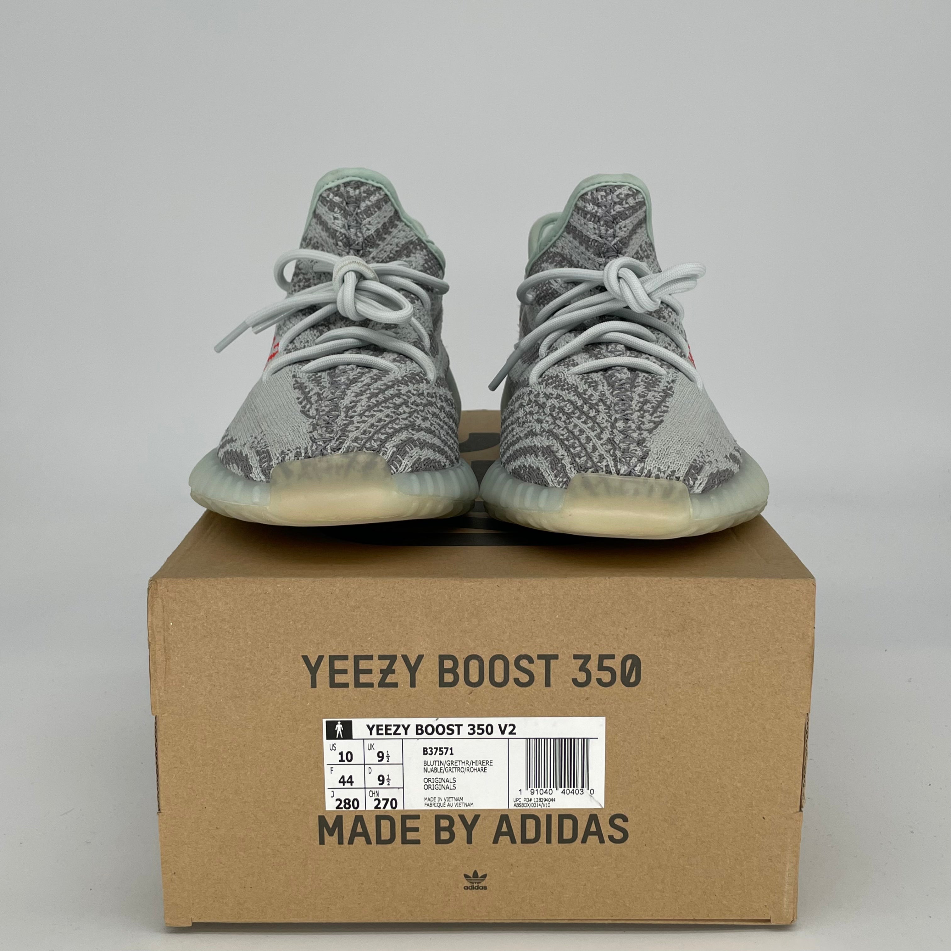 Adidas Yeezy Boost 350 V2 Blue Tint Sneakers - Men's Size 10 / Women's Size 11.5 (Style Code B37571) | Comfortable Running Shoes for Casual Wear & Street Fashion