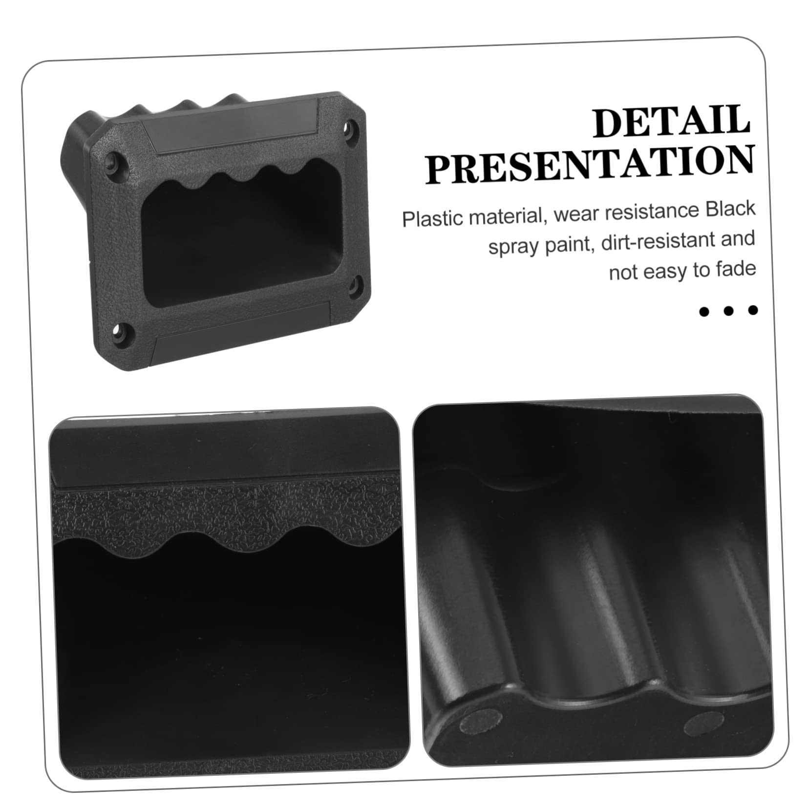 DOITOOL 8-Piece Black Recessed Speaker Handles - Heavy Duty Stereo Cabinet Handles, ABS Cupboard & Suitcase Replacement Hardware for DJ Equipment, Home Theater & Studio Use