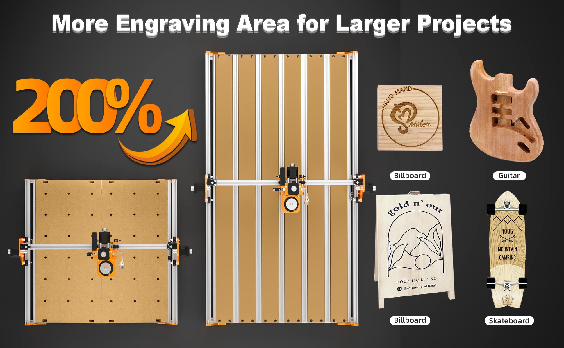 FoxAlien 4080 CNC Router Extension Kit - Upgraded Hybrid Spoilboard for Masuter Pro CNC Machine | Expands Working Area to 15.75