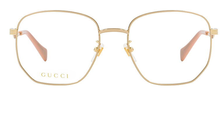 Gucci GG 0973O 001 Gold Square Frame Women's Eyeglasses - Stylish Designer Glasses for Women, Perfect for Everyday Wear & Fashion Accessories