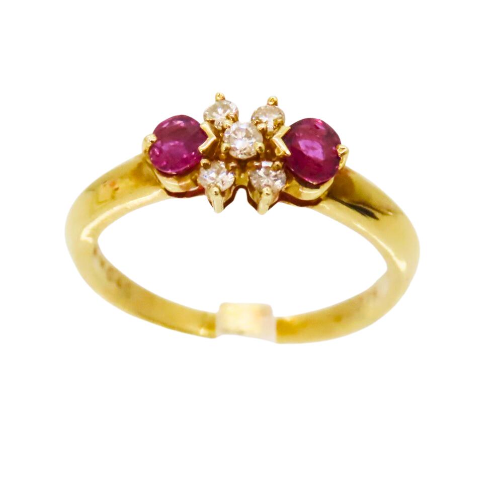 18K Ruby Diamond Ring for Women - Elegant Engagement & Wedding Jewelry Gift - Perfect for Anniversaries, Proposals & Special Occasions