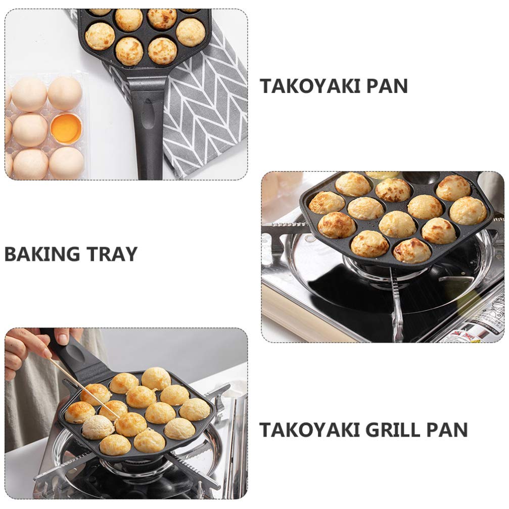 14 Hole Non-Stick Aluminum Alloy Waffle Pan - Hemoton Bakeware Tray for Cake, Meatball, Octopus & Pancakes | Perfect for Baking, Grilling & Frying | Ideal for Home Kitchen, Breakfast & Party Cooking