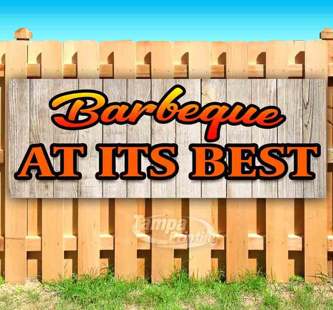 Premium 13 oz Heavy-Duty Vinyl BBQ Banner with Metal Grommets - Single-Sided, Weather-Resistant for Outdoor Grilling Events & Backyard Parties