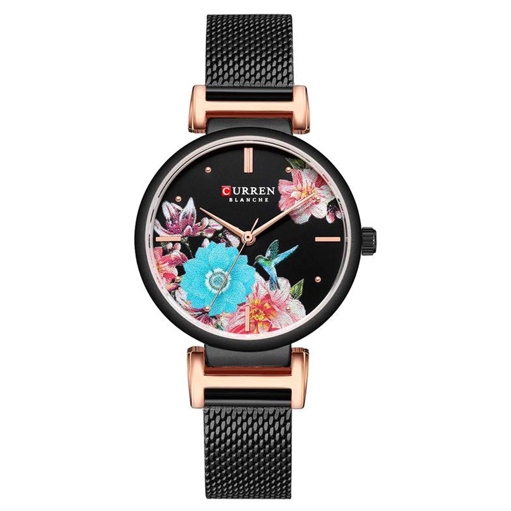 Original Curren Women's Quartz Watch - Flower Butterfly Design, Waterproof for Daily Wear