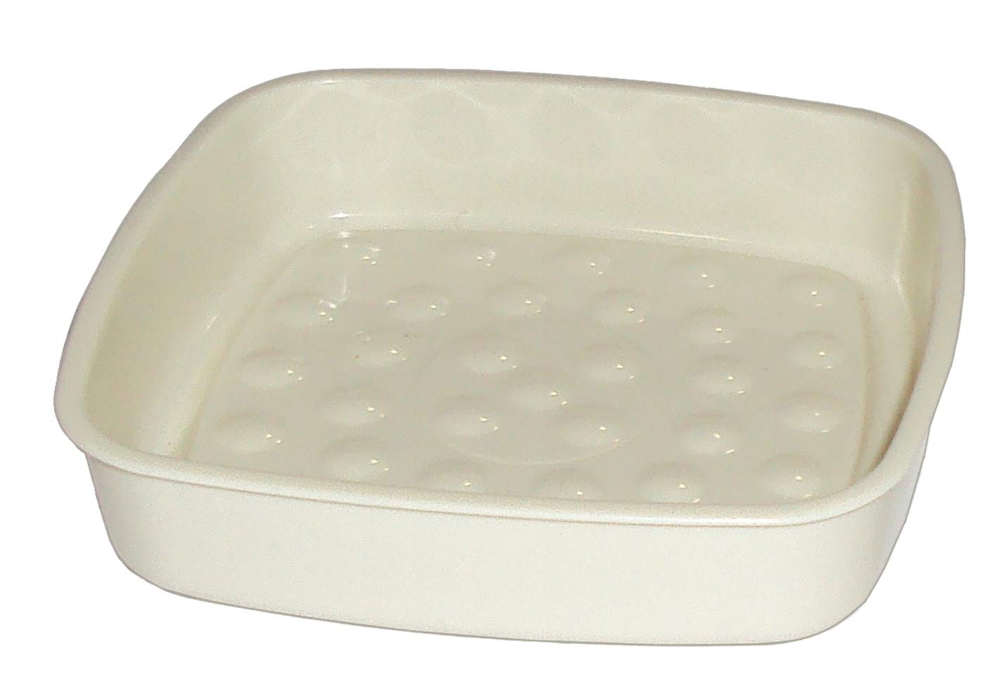 Premium Tupperware Soap Dish & Scouring Pad Holder - Almond Off White | Durable Bathroom Organizer for Kitchen & Shower Storage
