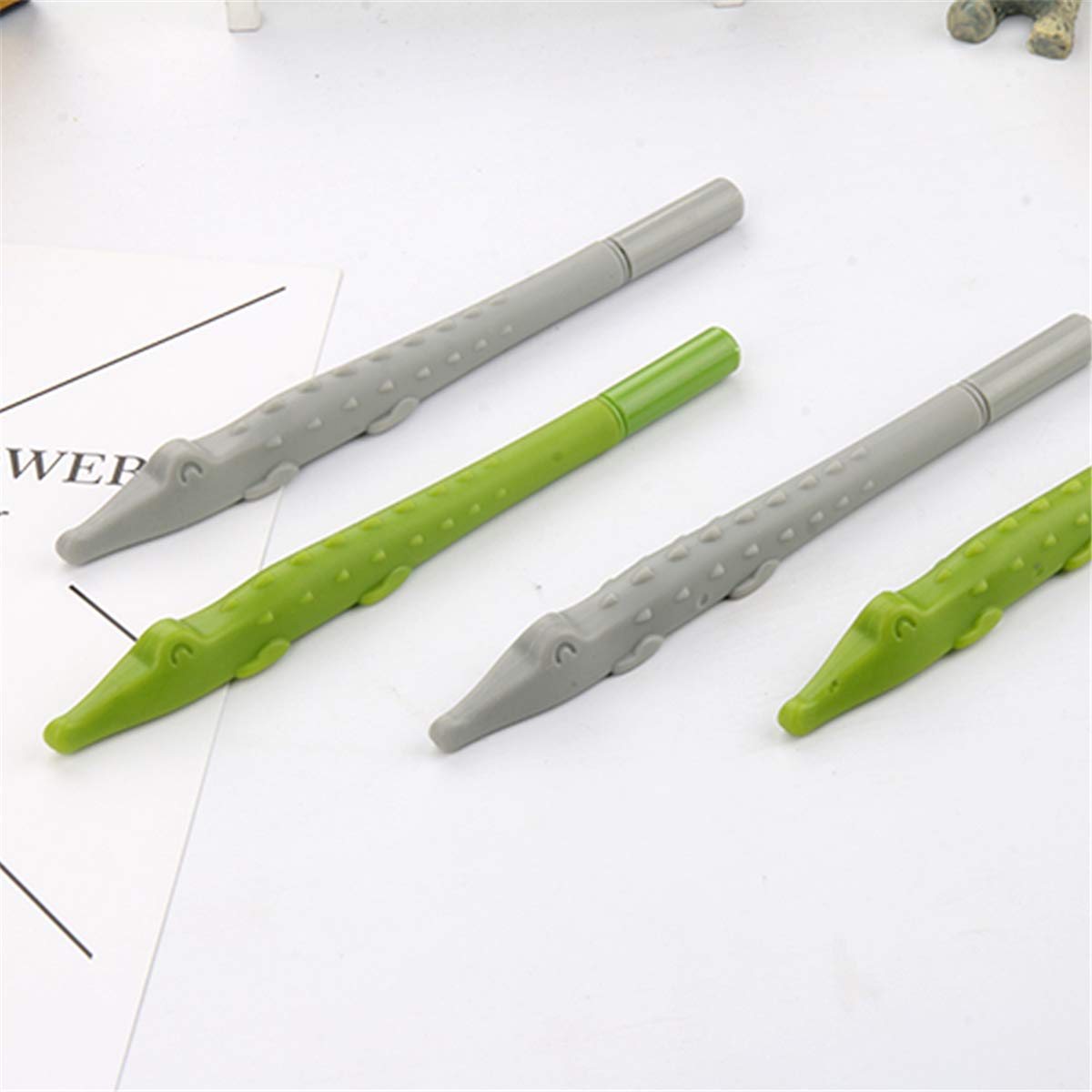 Original Creative Animal Crocodile-Shaped Fashion Gel Pens - Cute Cartoon Ballpoint Pens for School, Office & Art Supplies (6-Pack) - Perfect for Note Taking, Journaling & Gift Giving