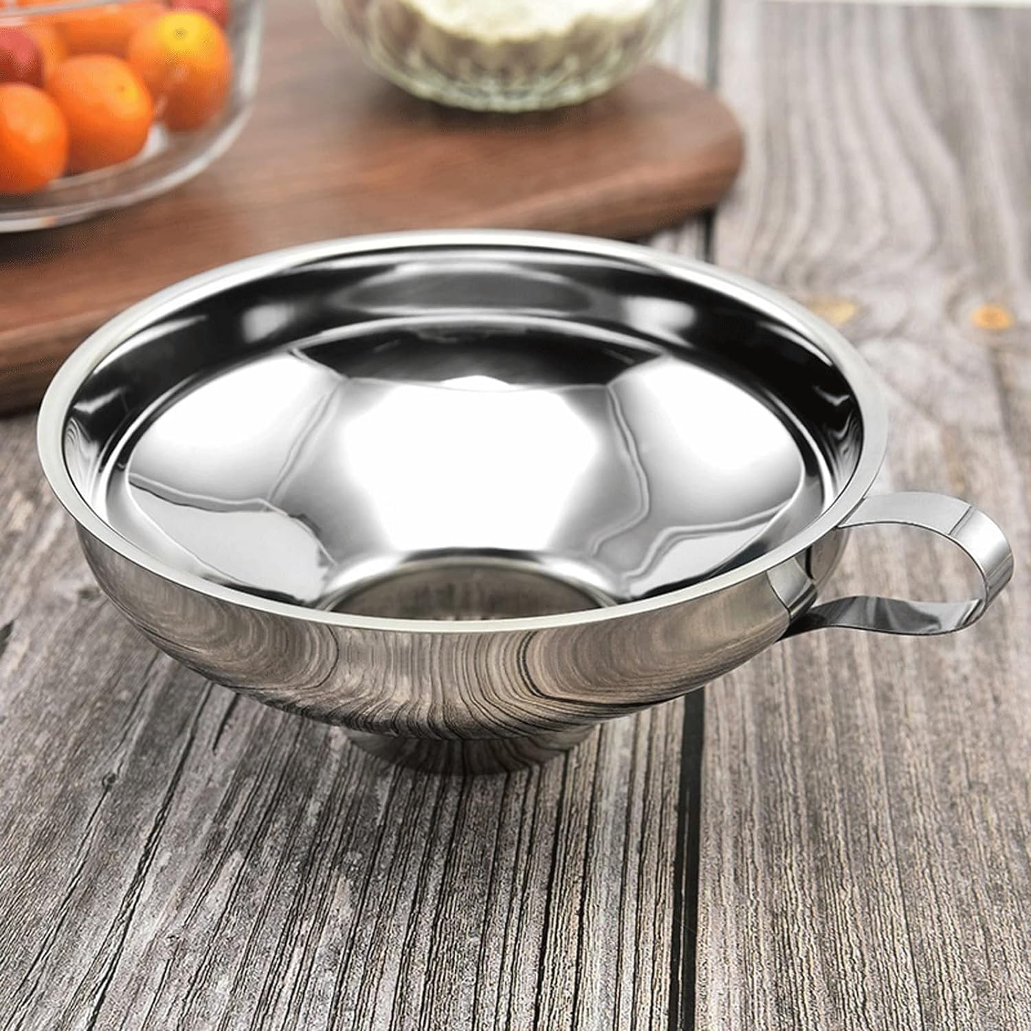 304 Stainless Steel Wide Mouth Canning Funnel with Handle (11cm) - Perfect for Mason Jars, Kitchen Oil Transfer & Food Preservation | Durable Kitchen Accessory for Home Canning, Cooking & DIY Projects